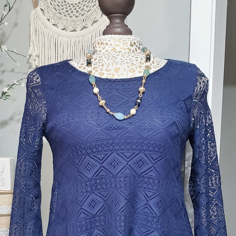 Blue lace dress